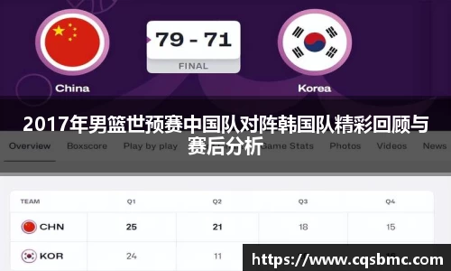 2017年男篮世预赛中国队对阵韩国队精彩回顾与赛后分析